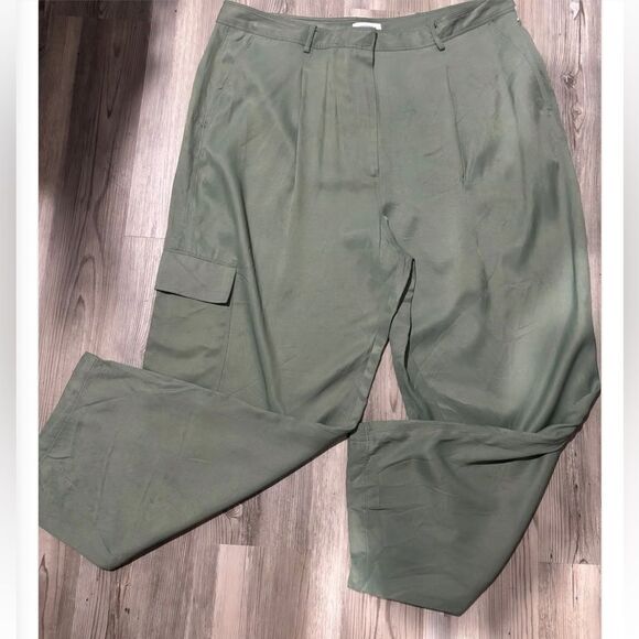Nordstrom lightweight green cargo pants NWOT size 18 - Picture 2 of 7